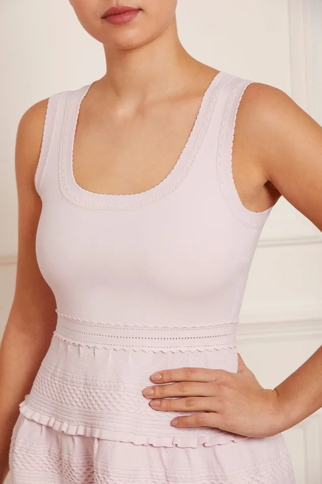 Needle and Thread Textured Knit Sleeveless Mini Dress Pink Women Knitwear
