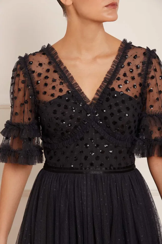Needle and Thread Thea Bodice Ankle Gown Black Women Embellished Dresses Needle and Thread Thea Bodice Ankle Gown Black Women Embellished Dresses