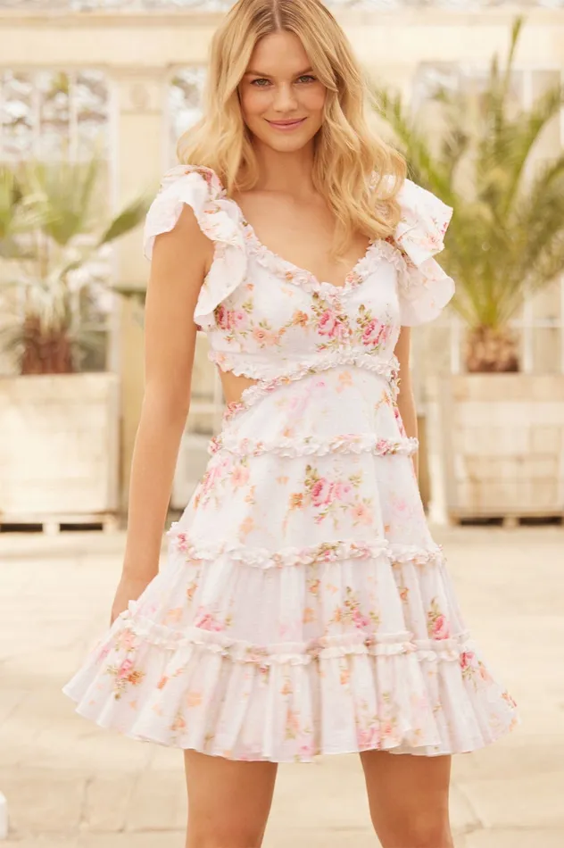 Needle and Thread Trailing Blooms Cotton Backless Micro Mini Dress Multi Women Printed Dresses Needle and Thread Trailing Blooms Cotton Backless Micro Mini Dress Multi Women Printed Dresses
