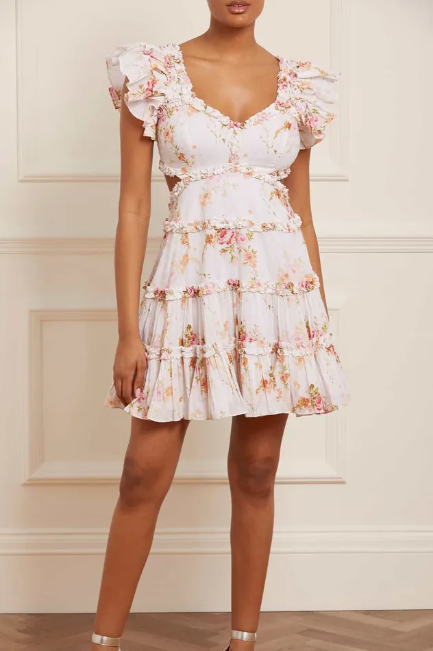 Needle and Thread Trailing Blooms Cotton Backless Micro Mini Dress Multi Women Printed Dresses Needle and Thread Trailing Blooms Cotton Backless Micro Mini Dress Multi Women Printed Dresses