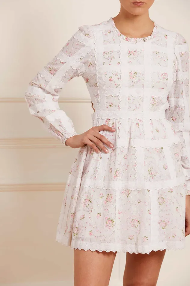 Needle and Thread Vintage Ditsy Sophia Long Sleeve Micro Mini Dress Multi Women Day Dresses Needle and Thread Vintage Ditsy Sophia Long Sleeve Micro Mini Dress Multi Women Day Dresses