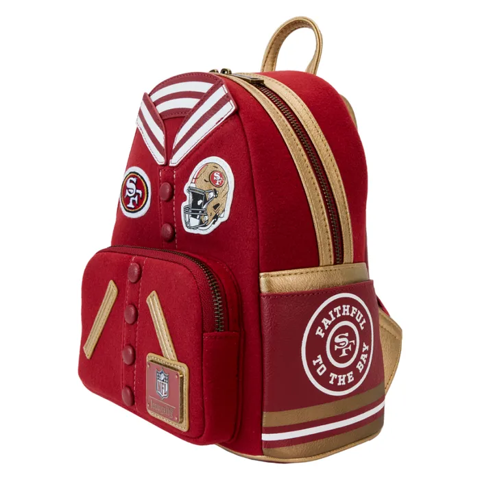 NFL San Francisco 49ers Varsity Mini Backpack Unisex Loungefly Bags and Wallets