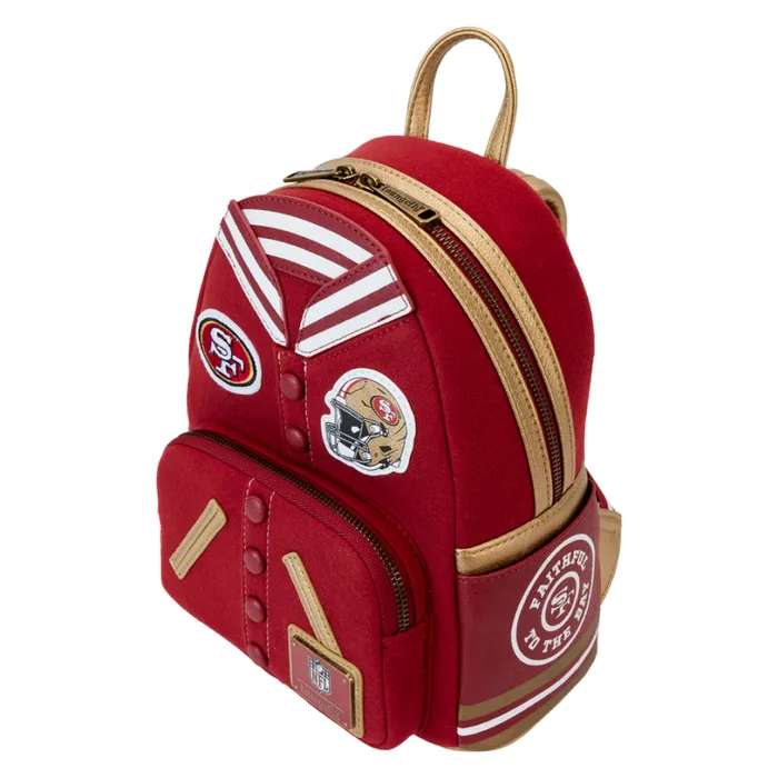 NFL San Francisco 49ers Varsity Mini Backpack Unisex Loungefly Bags and Wallets