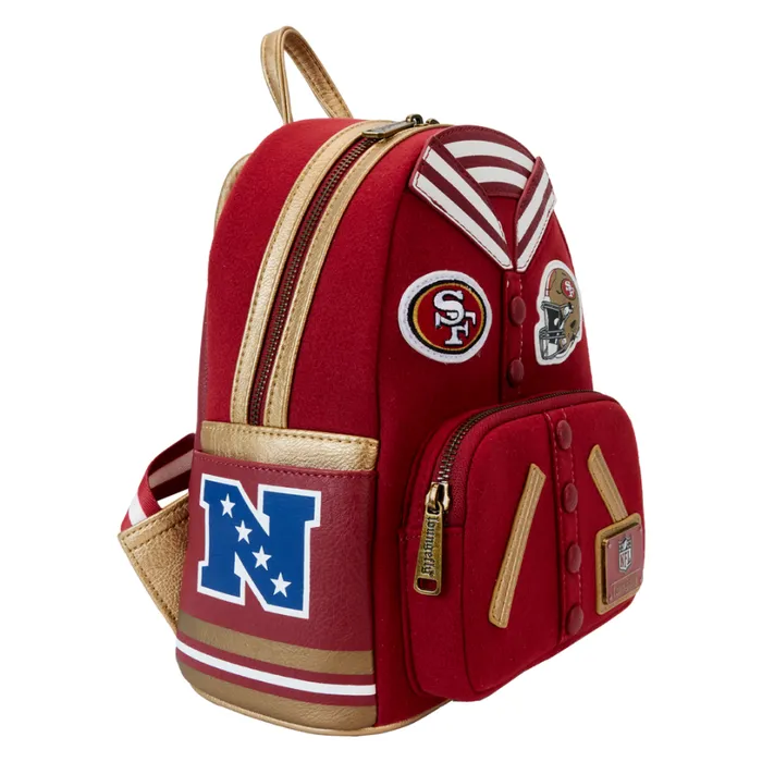 NFL San Francisco 49ers Varsity Mini Backpack Unisex Loungefly Bags and Wallets