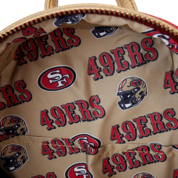 NFL San Francisco 49ers Varsity Mini Backpack Unisex Loungefly Bags and Wallets