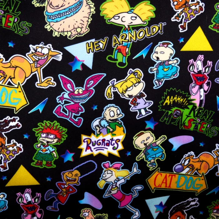 Nickelodeon Retro TV Triple Lenticular Crossbody Bag With Coin Bag Unisex Loungefly Bags and Wallets