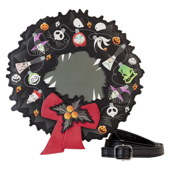 Nightmare Before Christmas Wreath String Lights Glow Crossbody Bag Unisex Loungefly Crossbody Bags Nightmare Before Christmas Wreath String Lights Glow Crossbody Bag Unisex Loungefly Crossbody Bags
