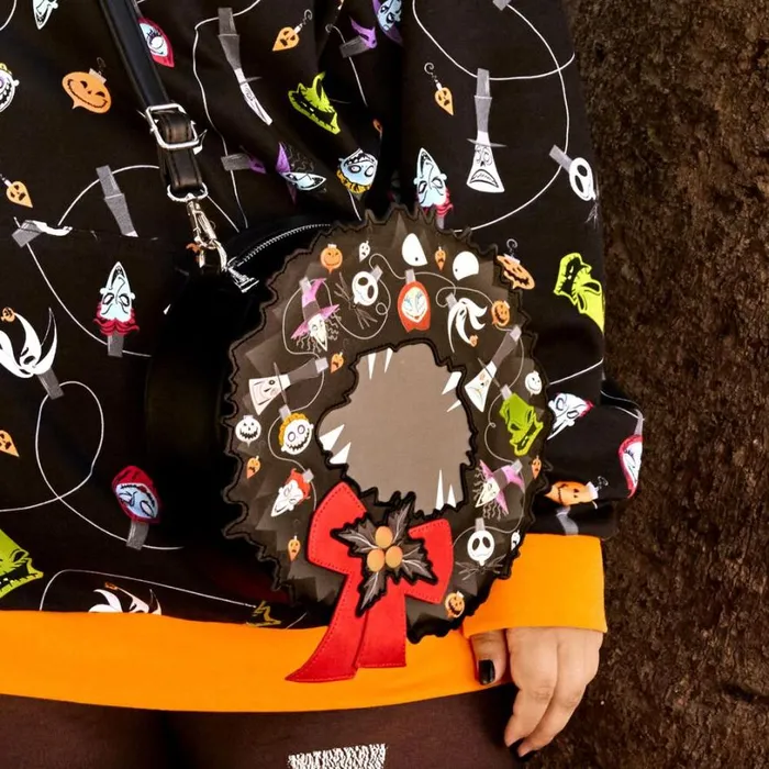 Nightmare Before Christmas Wreath String Lights Glow Crossbody Bag Unisex Loungefly Crossbody Bags Nightmare Before Christmas Wreath String Lights Glow Crossbody Bag Unisex Loungefly Crossbody Bags