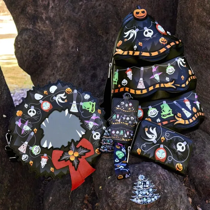 Nightmare Before Christmas Wreath String Lights Glow Crossbody Bag Unisex Loungefly Crossbody Bags Nightmare Before Christmas Wreath String Lights Glow Crossbody Bag Unisex Loungefly Crossbody Bags