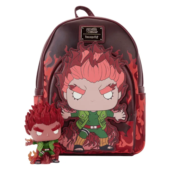 NYCC Limited Edition Naruto Shippuden Might Guy Eight Inner Gates Pop and Bag Bundle Unisex Loungefly Backpacks NYCC Limited Edition Naruto Shippuden Might Guy Eight Inner Gates Pop and Bag Bundle Unisex Loungefly Backpacks