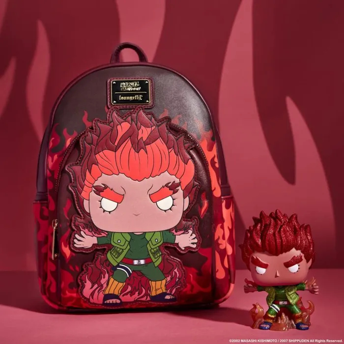 NYCC Limited Edition Naruto Shippuden Might Guy Eight Inner Gates Pop and Bag Bundle Unisex Loungefly Backpacks