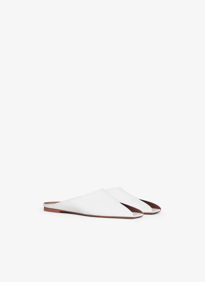 Off White SPIKE FLAT MULES IN CALFSKIN Women Alaa Flat Shoes