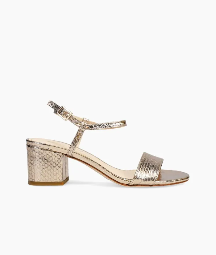 Pelle Moda Alicia Low Heel 8211 Bronze Bronze Embossed Snake Women Low Heels