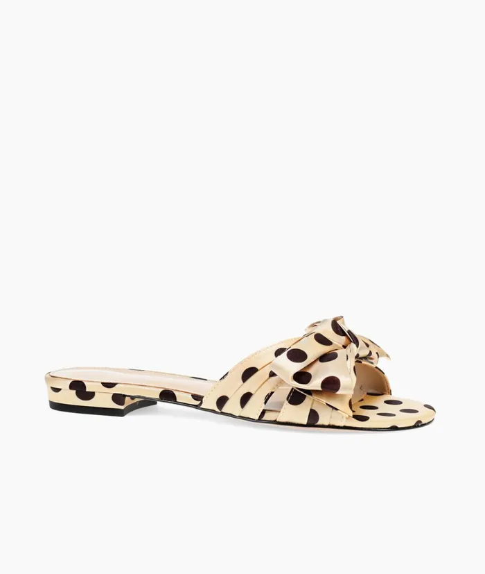 Pelle Moda Becall Slide 8211 GoldBlack GoldBlack Polka Dot Satin Women Sandals Pelle Moda Becall Slide 8211 GoldBlack GoldBlack Polka Dot Satin Women Sandals