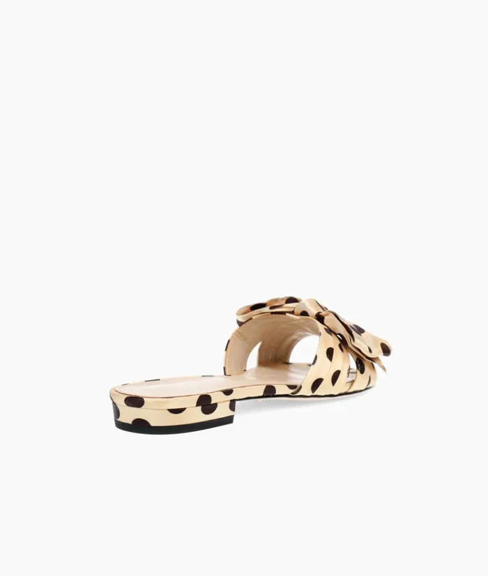 Pelle Moda Becall Slide 8211 GoldBlack GoldBlack Polka Dot Satin Women Sandals Pelle Moda Becall Slide 8211 GoldBlack GoldBlack Polka Dot Satin Women Sandals