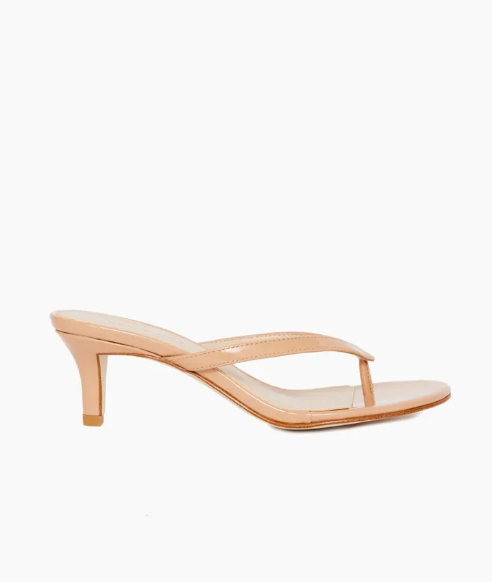 Pelle Moda Effi 4 Low Heel 8211 Nude Nude Patent Women Sandals