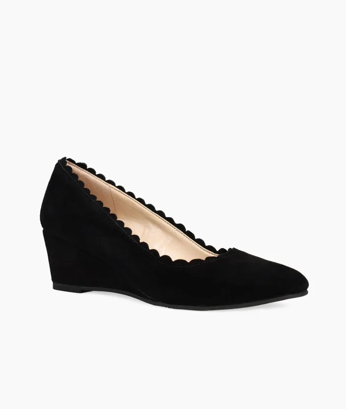 Pelle Moda Kizmet Wedge 8211 Black Black Kid Suede Women Wedges Pelle Moda Kizmet Wedge 8211 Black Black Kid Suede Women Wedges