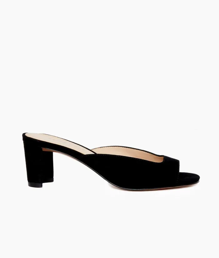 Pelle Moda Mika Low Heel 8211 Black Black Kid Suede Women Low Heels