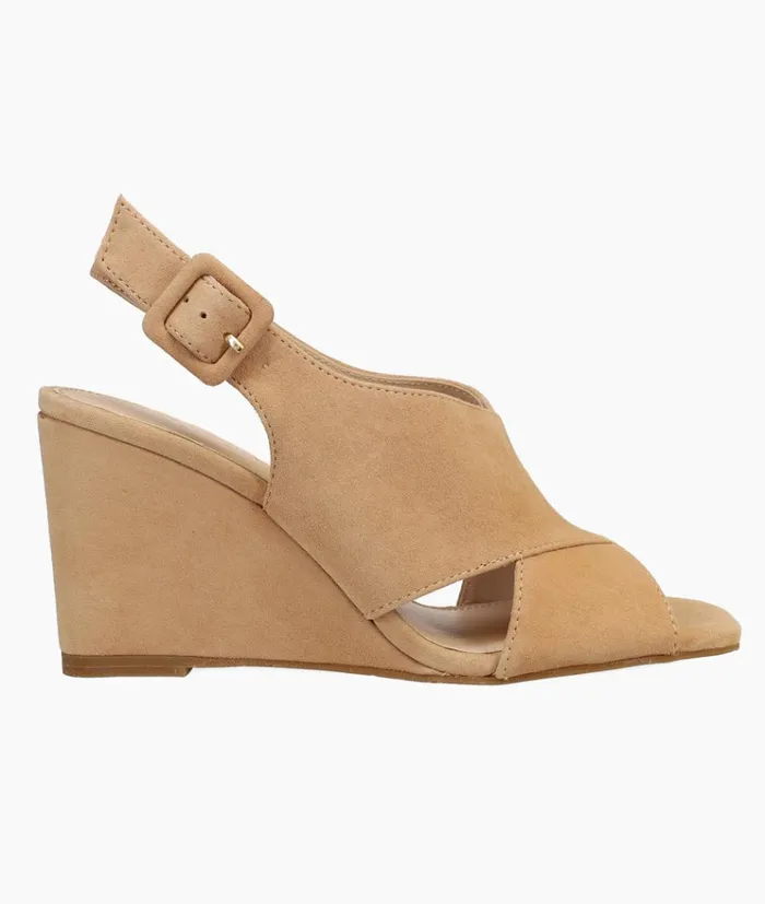 Pelle Moda Rina Wedge 8211 Latte Latte Kid Suede Women Wedges