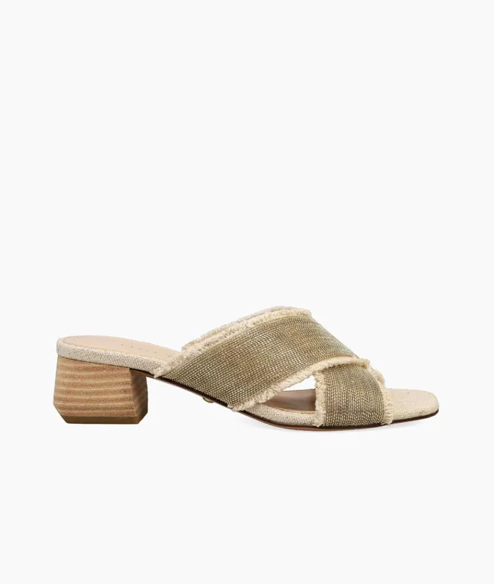 Pelle Moda Tash Slide 8211 Natural Natural Linen Women Sandals
