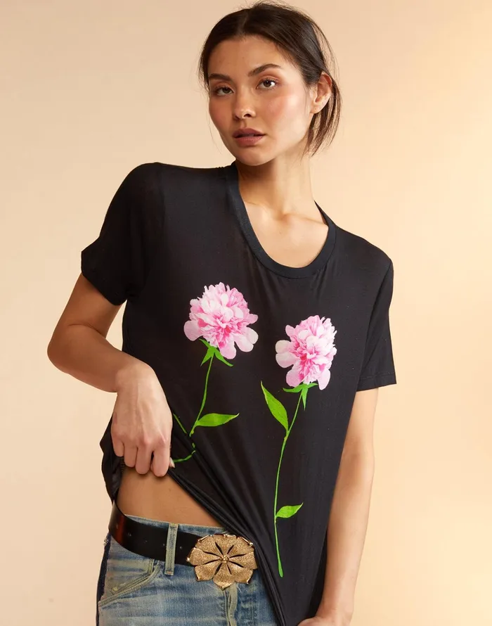 Printed TShirt 8211 Flwbl Women Cynthia Rowley Tops