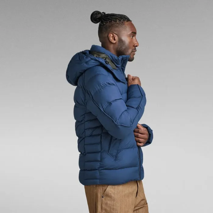 Puffer Jackets Men GStar RAW GWhistler Padded Hooded Jacket Rank Blue