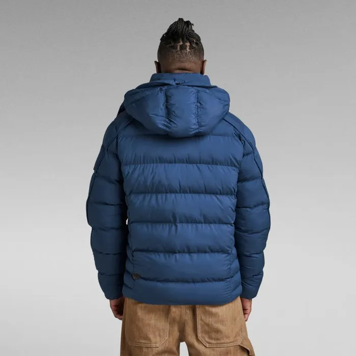 Puffer Jackets Men GStar RAW GWhistler Padded Hooded Jacket Rank Blue