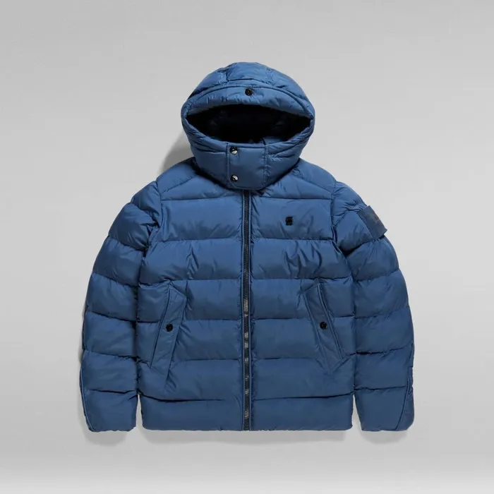 Puffer Jackets Men GStar RAW GWhistler Padded Hooded Jacket Rank Blue