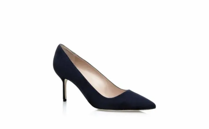 Pumps Women Manolo Blahnik BB 70Navy Suede Pointed Toe Pumps Pumps Women Manolo Blahnik BB 70Navy Suede Pointed Toe Pumps
