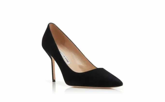 Pumps Women Manolo Blahnik BB 90Black Suede Pointed Toe Pumps Pumps Women Manolo Blahnik BB 90Black Suede Pointed Toe Pumps
