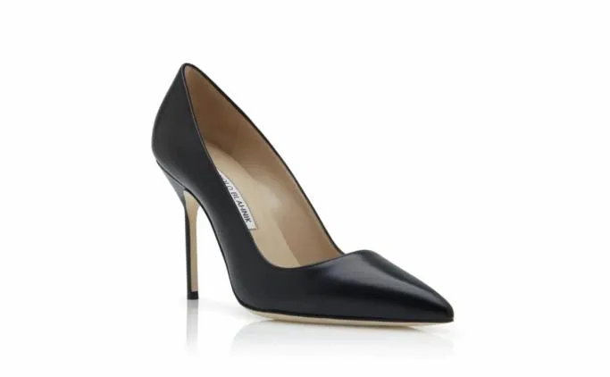 Pumps Women Manolo Blahnik BB CALFBlack Calf Leather Pointed Toe Pumps Pumps Women Manolo Blahnik BB CALFBlack Calf Leather Pointed Toe Pumps