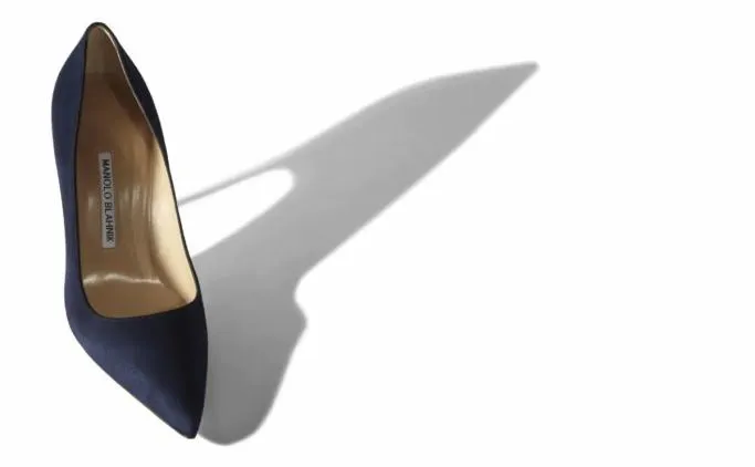 Pumps Women Manolo Blahnik BBNavy Suede Pointed Toe Pumps