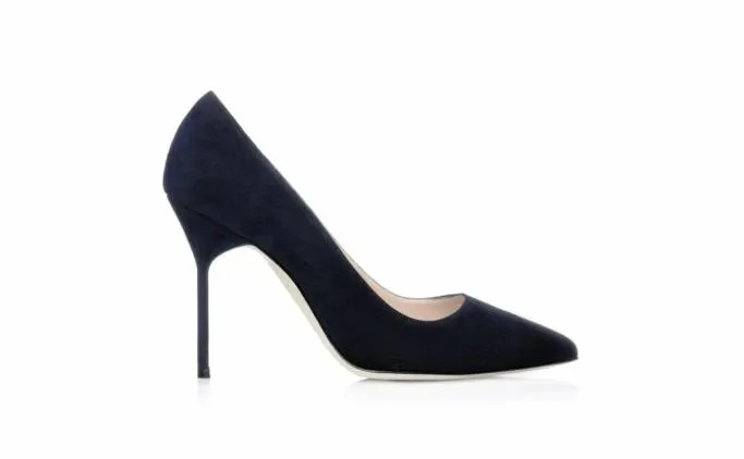 Pumps Women Manolo Blahnik BBNavy Suede Pointed Toe Pumps Pumps Women Manolo Blahnik BBNavy Suede Pointed Toe Pumps