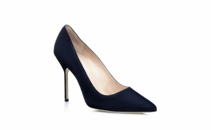 Pumps Women Manolo Blahnik BBNavy Suede Pointed Toe Pumps Pumps Women Manolo Blahnik BBNavy Suede Pointed Toe Pumps