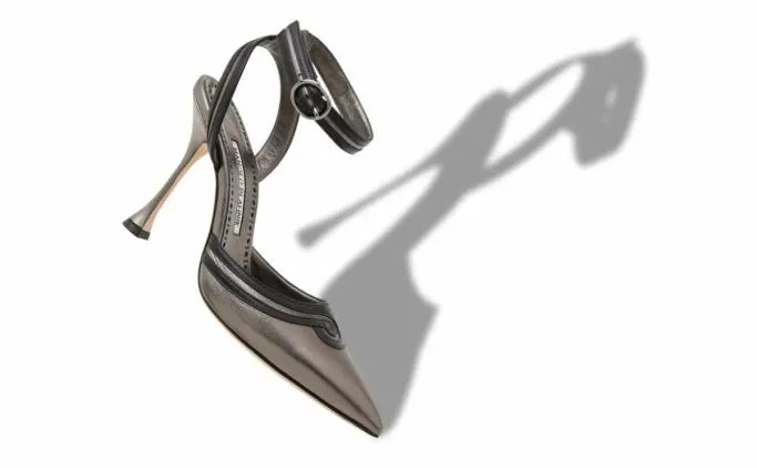 Pumps Women Manolo Blahnik CHONGADark Grey Nappa Leather Ankle Strap Pumps