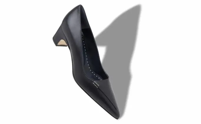 Pumps Women Manolo Blahnik HOMERASONavy Blue Calf Leather Pumps