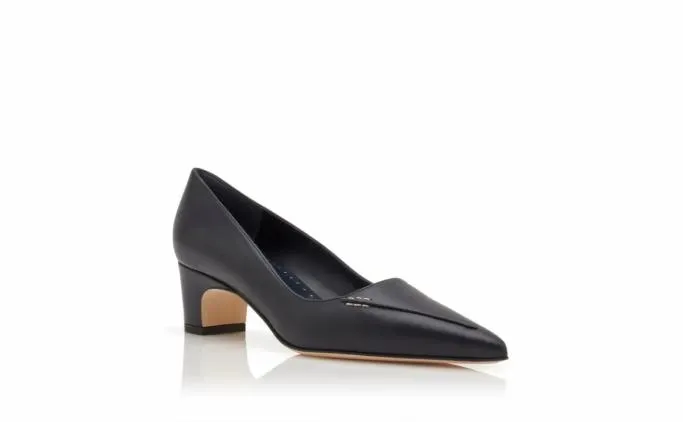 Pumps Women Manolo Blahnik HOMERASONavy Blue Calf Leather Pumps Pumps Women Manolo Blahnik HOMERASONavy Blue Calf Leather Pumps