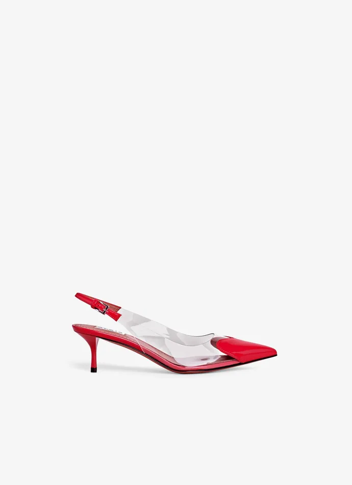 Red LE CUR SLINGBACKS IN PATENT LAMBSKIN Women Alaa Sandals