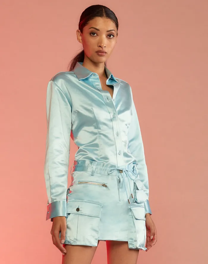 S Cargo Shirt 8211 Blue Women Cynthia Rowley Tops