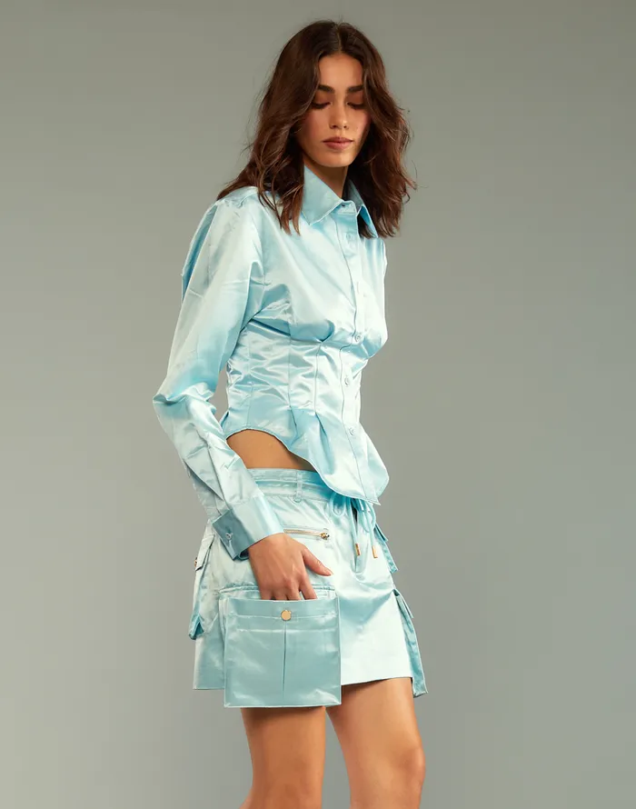 S Cargo Shirt 8211 Blue Women Cynthia Rowley Tops