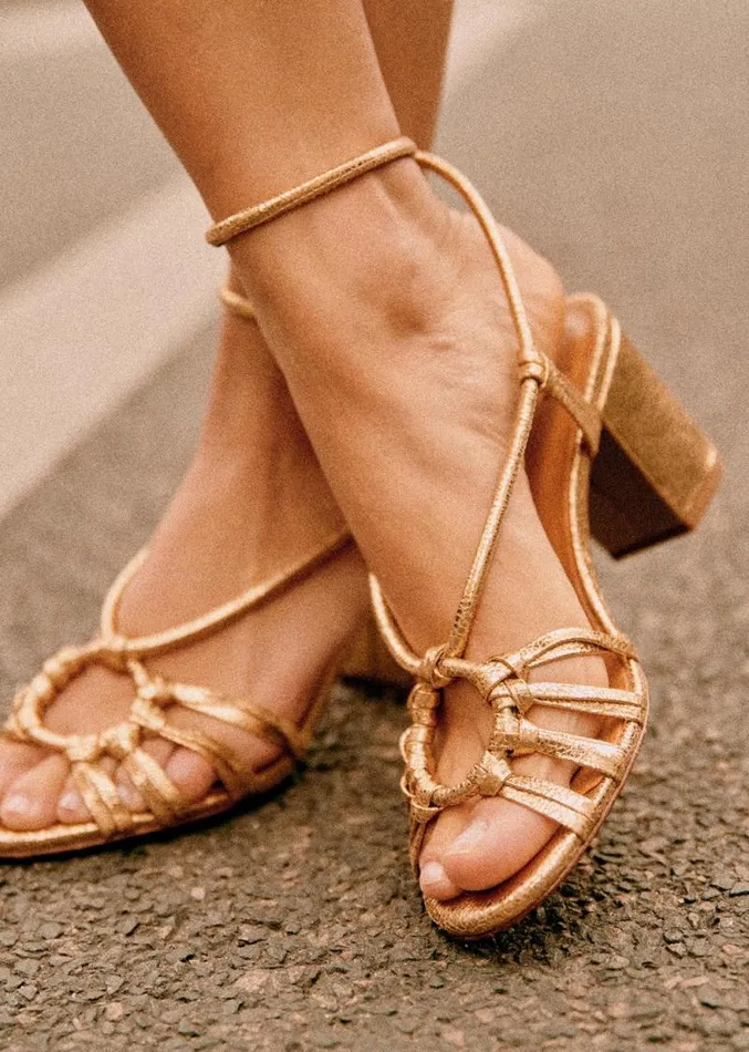 Szane Babies Ballerinas and Pumps Womens Gloria Sandals Smooth Gold