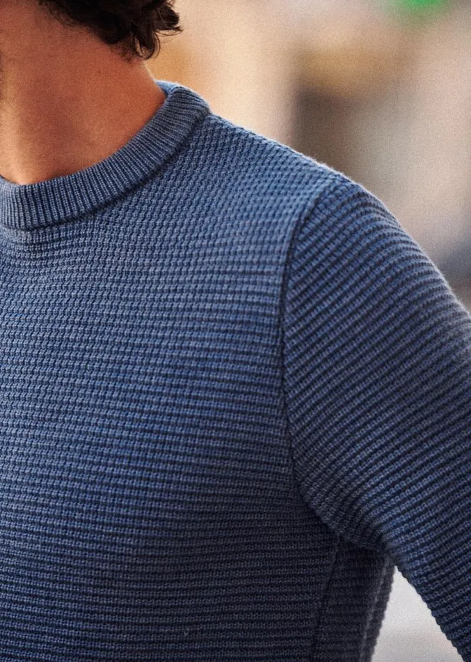 Szane Knitwear Mens Chuck Sweater Slate Blue