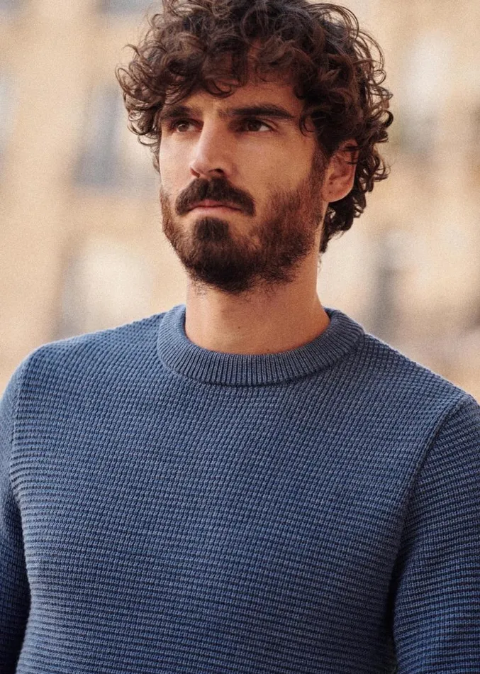 Szane Knitwear Mens Chuck Sweater Slate Blue