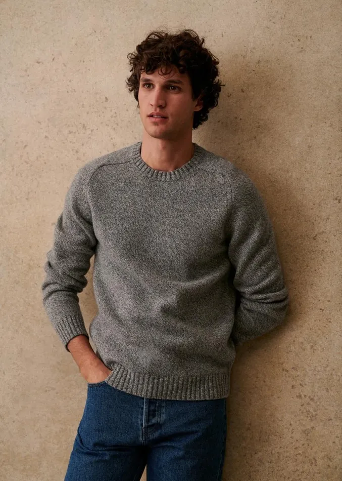 Szane Knitwear Mens Fergus Sweater Grey