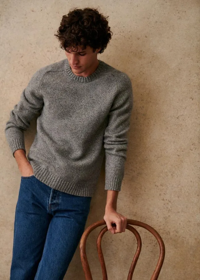 Szane Knitwear Mens Fergus Sweater Grey