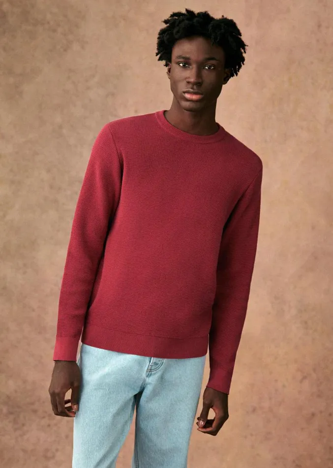 Szane Knitwear Mens Harry Sweater Raspberry