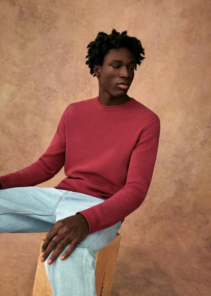 Szane Knitwear Mens Harry Sweater Raspberry