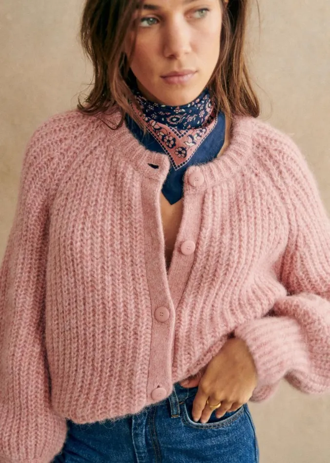 Szane Knitwear Womens Emile Cardigan Mottled Pink