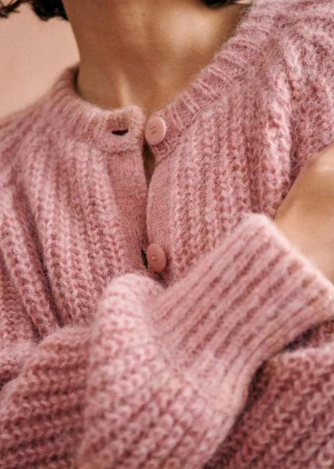 Szane Knitwear Womens Emile Cardigan Mottled Pink