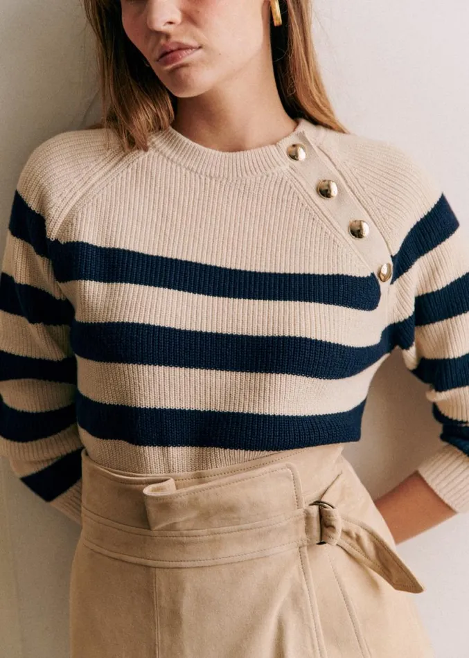 Szane Knitwear Womens Gary Jumper Natural Navy